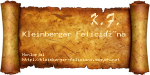 Kleinberger Feliciána névjegykártya